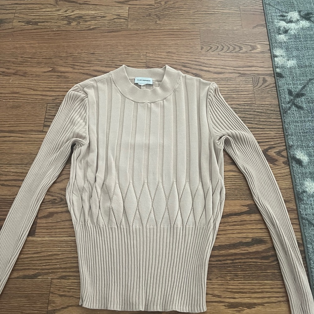 Club Monaco Taupe Knit Sweater
